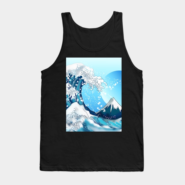 Wave off Kanagawa with a blue moon Tank Top by cuisinecat